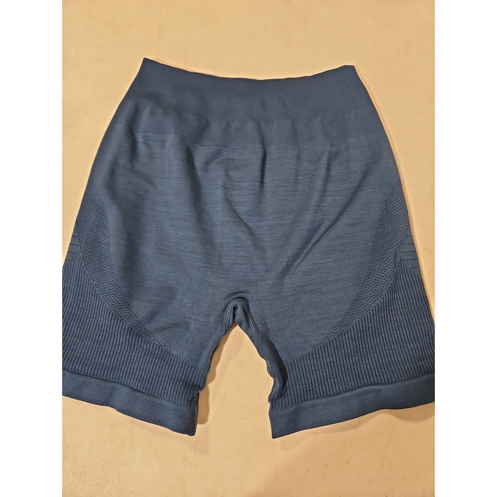 Alphalete Ozone Short Seamless Bike Shorts 22"Wx3"Inseam Teal High Waisted (1933
